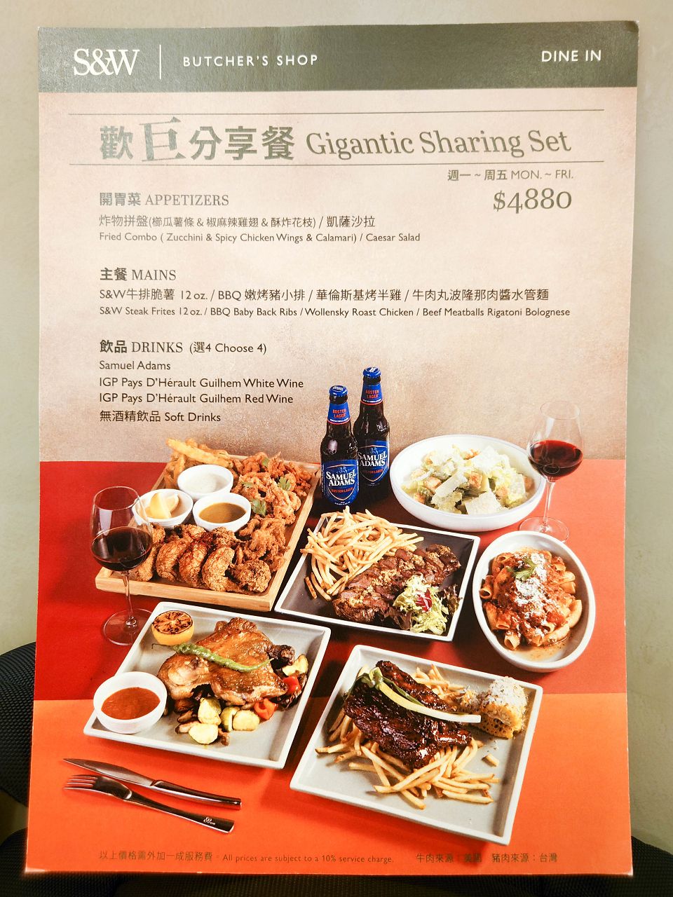 [食記][台北市] S&W Butcher’s Shop (已改名為 “S&W Grill”) — 美國頂級牛排館 Smith & Wollensky 的副品牌餐廳